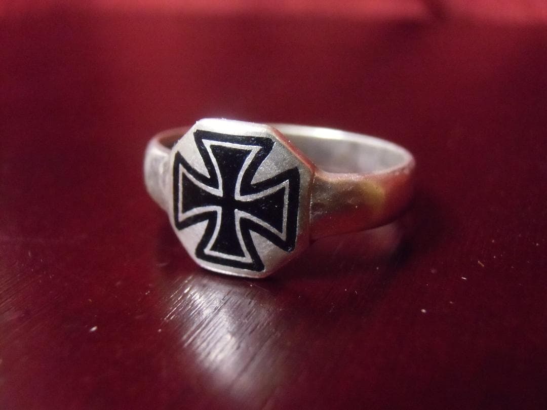 W帝政ドイツ軍/プロイセン王国＊８００銀製１９１４鉄十字リング（実物）