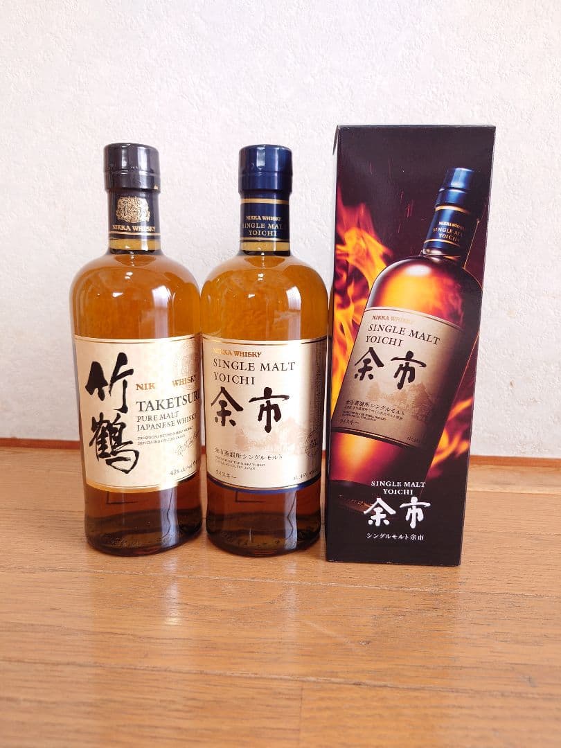 ①ニッカウィスキー　竹鶴ピュアモルト700ml 　余市シングルモルト700ml