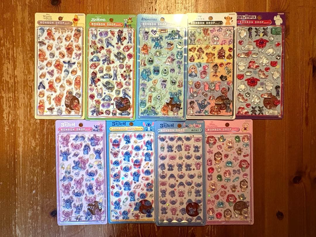 正規品 即日配送 ディズニーボンボンドロップシール 9種セット