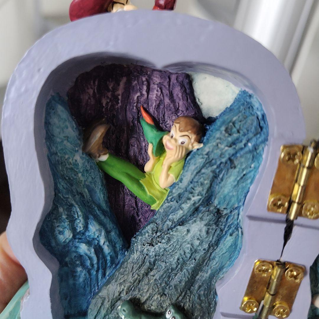 極美品！ディズニー NEVERLAND ピーターパンとフック船長　ドクロ置物