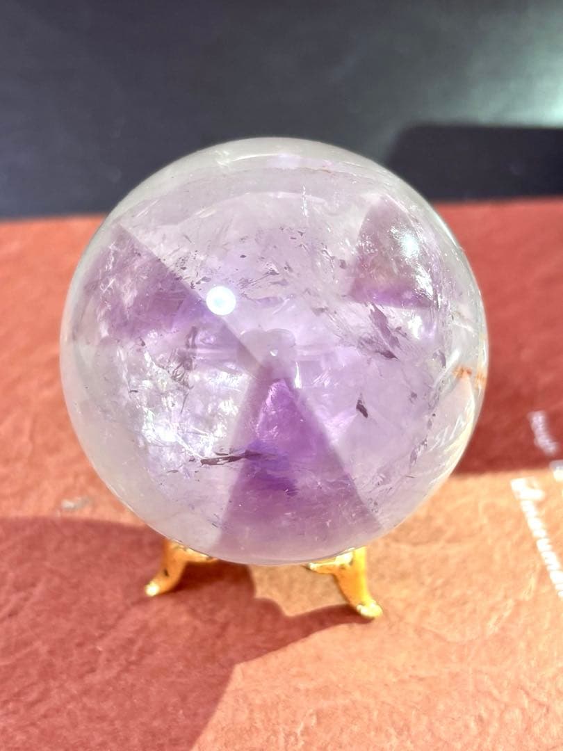 【超希少】トラピッチェアメジスト スフィア 丸玉 ピラミッド 貫入水晶