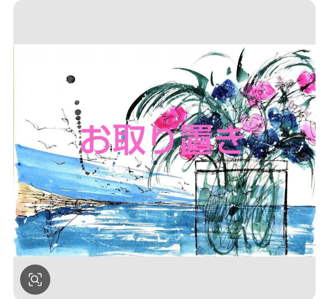 原画#3465 黒猫　薔薇　ベネチア　雨　絵画　水彩画　ドローイング　インテリア