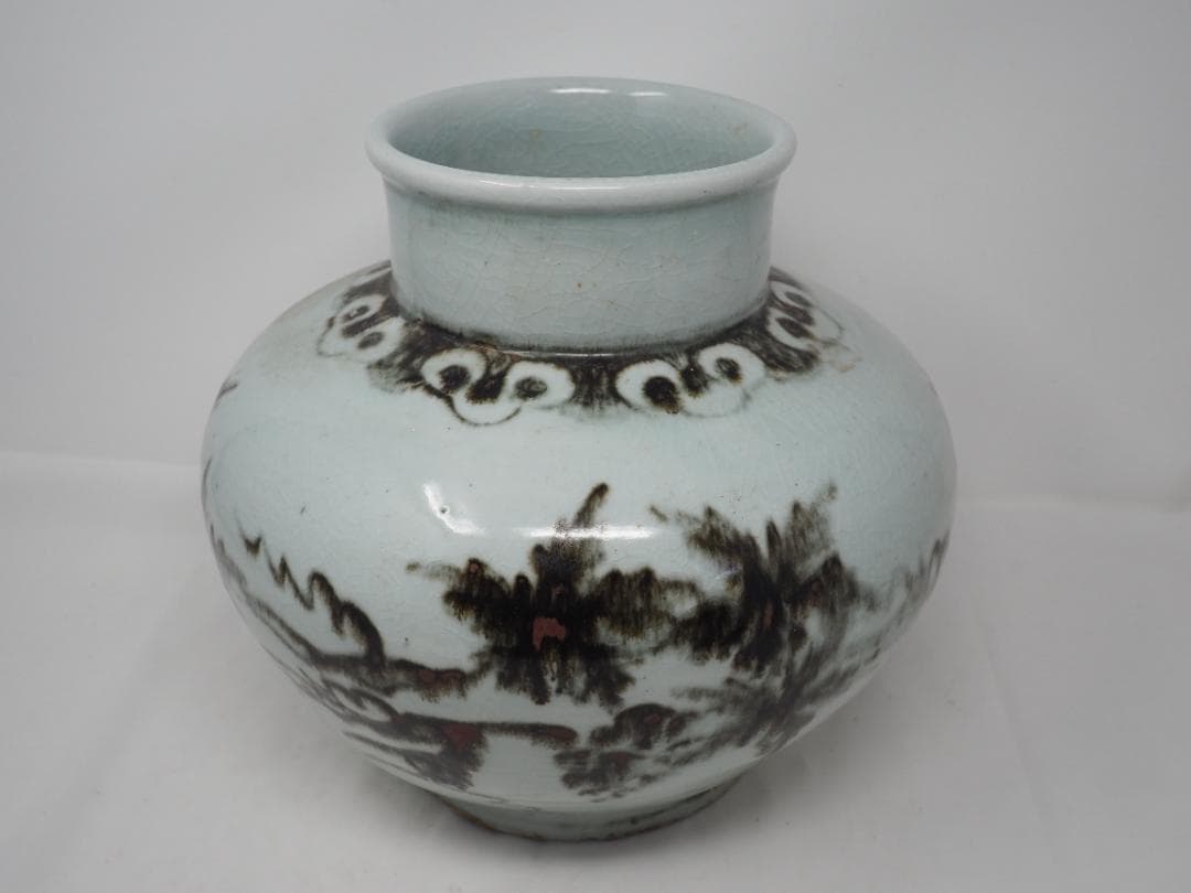 鉄絵　壷　花瓶　-SO