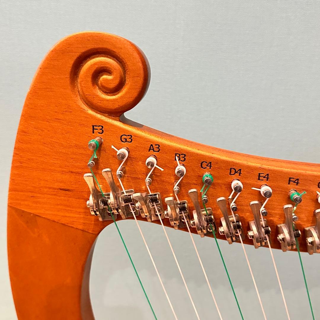 19弦 ハープ 木製 弦楽器 インテリア 現状品