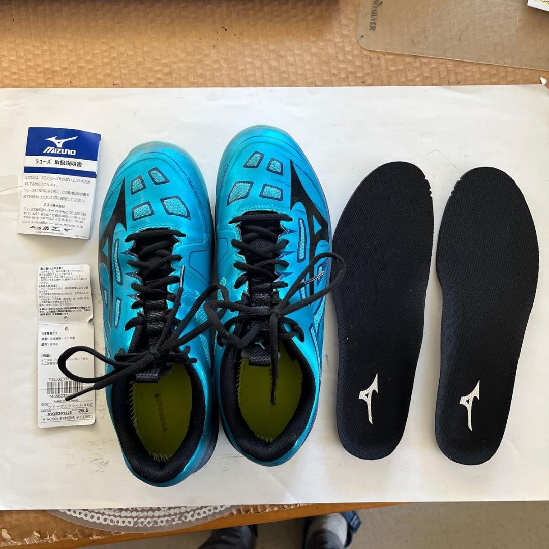 Mizunoウエーブエクシード4OC 26.5cm青ほぼ未使用！テニスシューズ