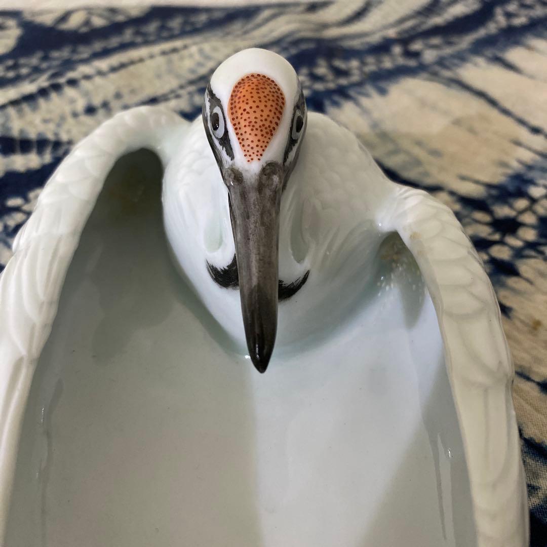 真葛香山　鶴　小物入れ