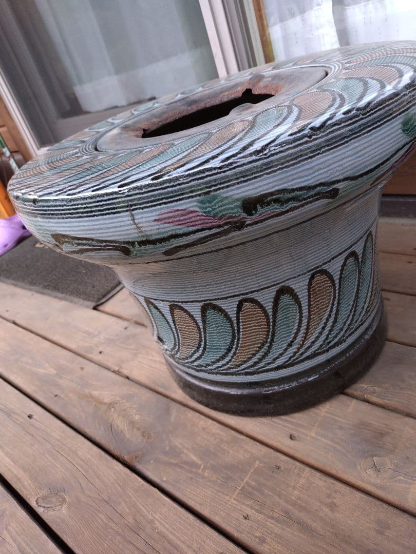 防災グッズ　練炭　火鉢　ブルー