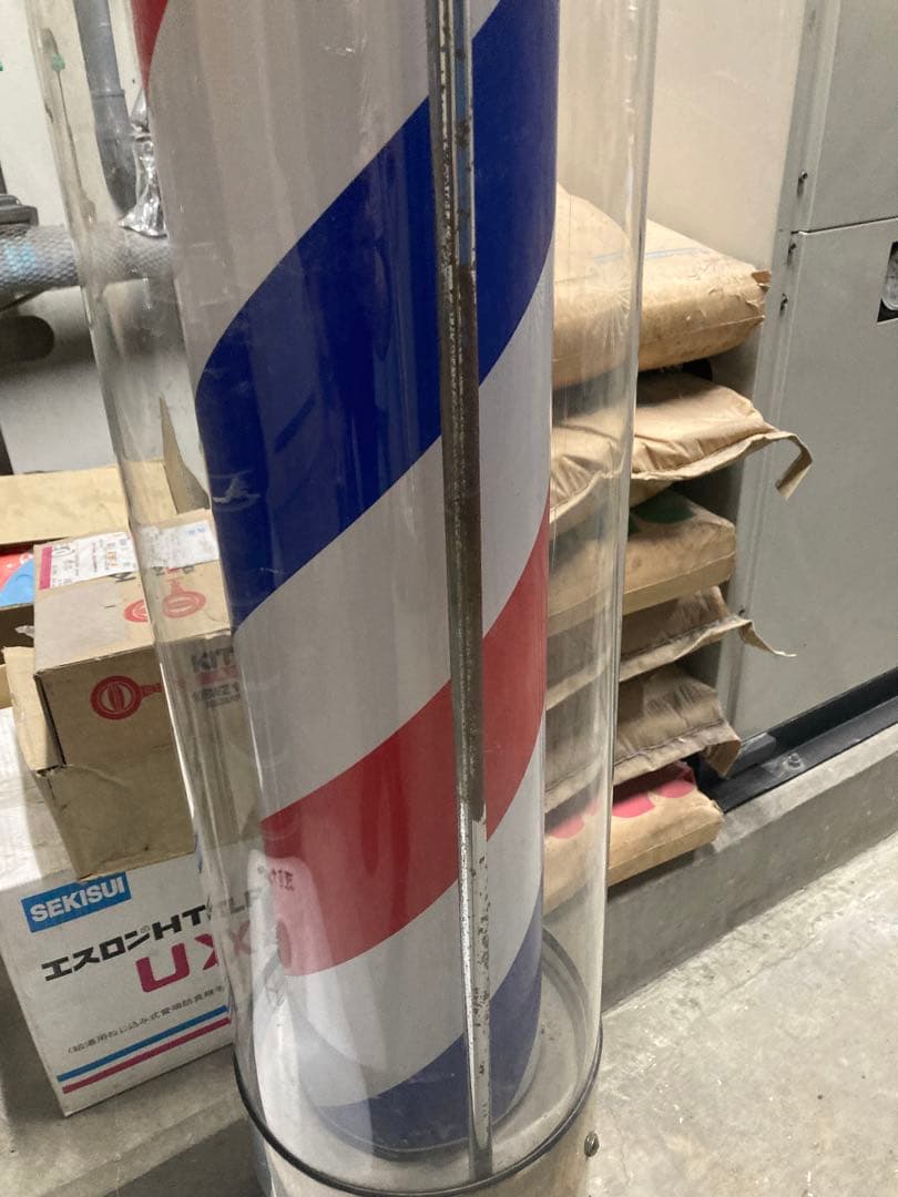 理容店　サインポール　 赤・白・青 ストライプ　LED