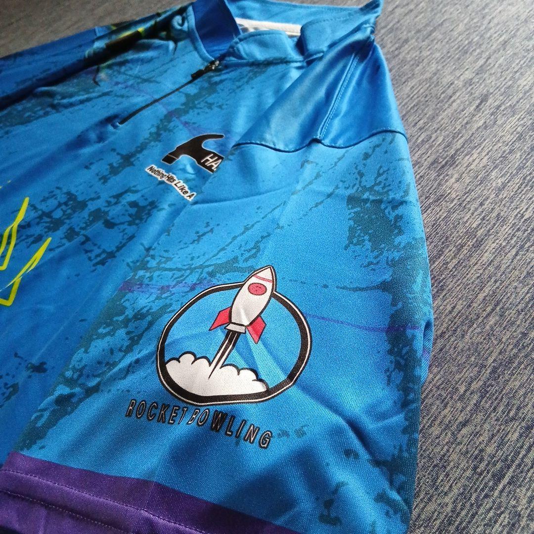 ✨新品✨ボウリングウェア　日本サイズ2XL　ブラックウィドー　ハンマー　ブルー