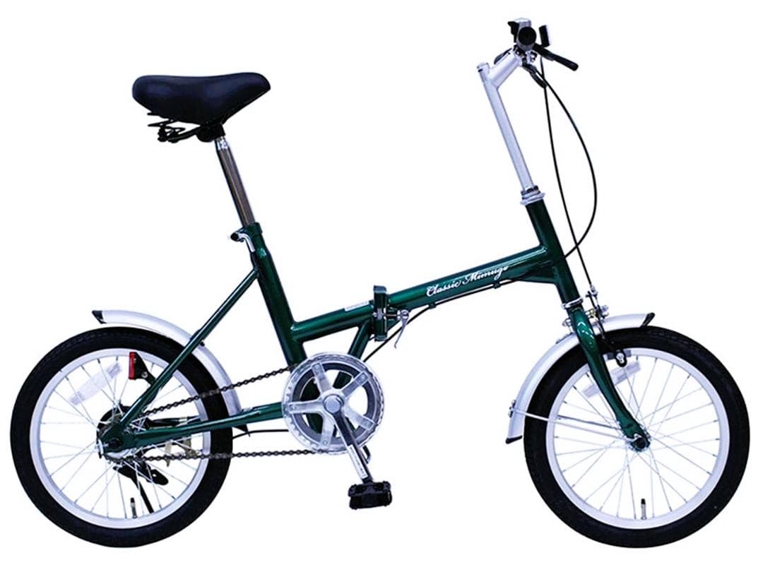 Classic Mimugo 16㌅折りたたみ自転車MG-CM16緑 バッグ付