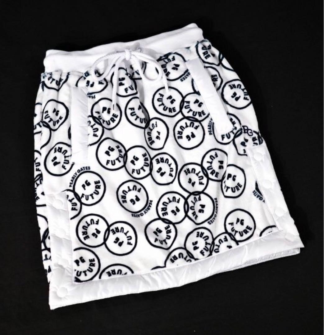 【PEARLY GATES】秋冬防寒NICO柄 ベロアボンバー スカート・0番S