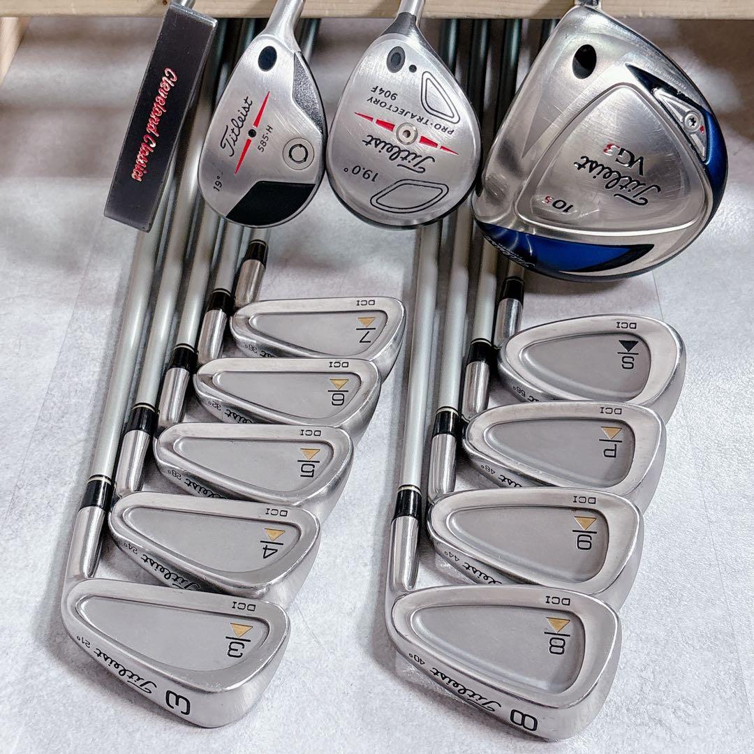 V926 タイトリスト ゴルフクラブ メンズ セット 14点 VG3 黒 赤