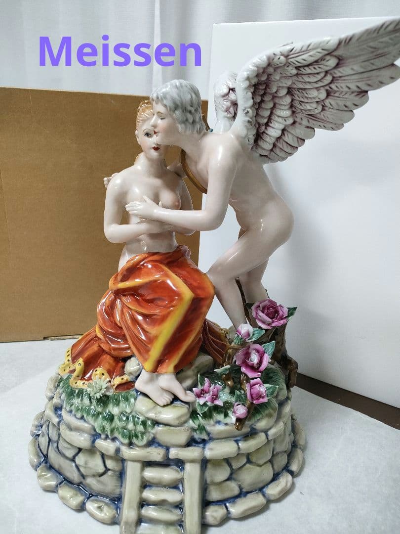 D*t様 マイセンMeissen　 フィギュリン　 天使と女性　 陶器人形　 置