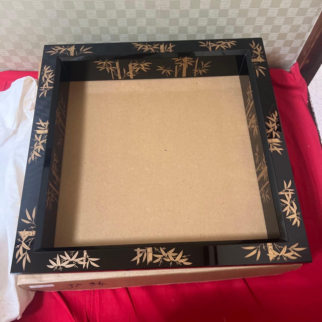 茶道具　金蒔絵　竹林　炉縁