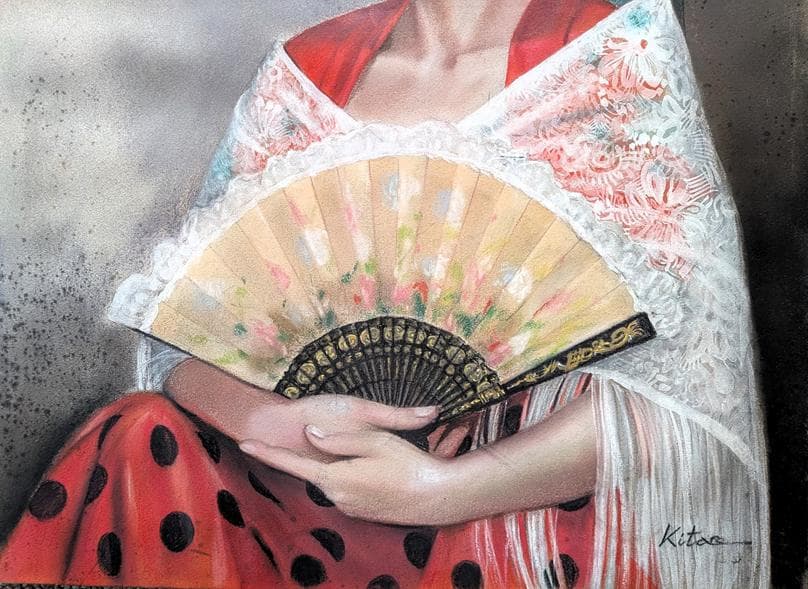 二元会常任委員審 奥野北雄 二元会総理大臣賞 師:猪熊弦一郎 パステル画直筆