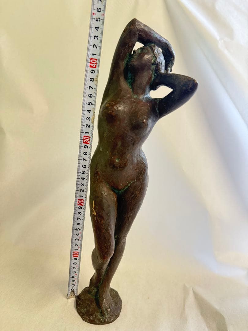 少女像　ブロンズ　 銅製 高46cm 重3300gサイン有　レア