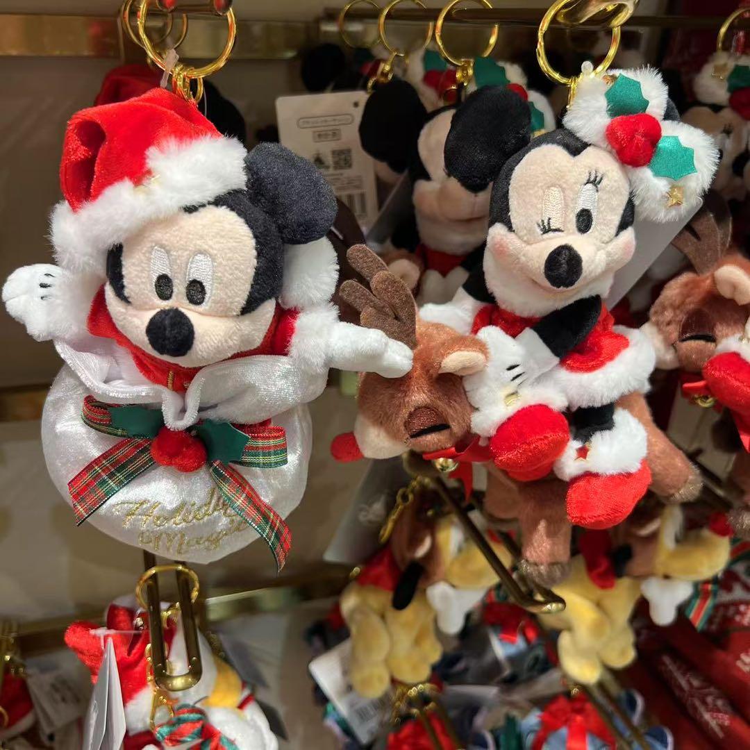 ミッキー ミニー ぬいぐるみキーホルダー・キーチェーン クリスマス 2点セット