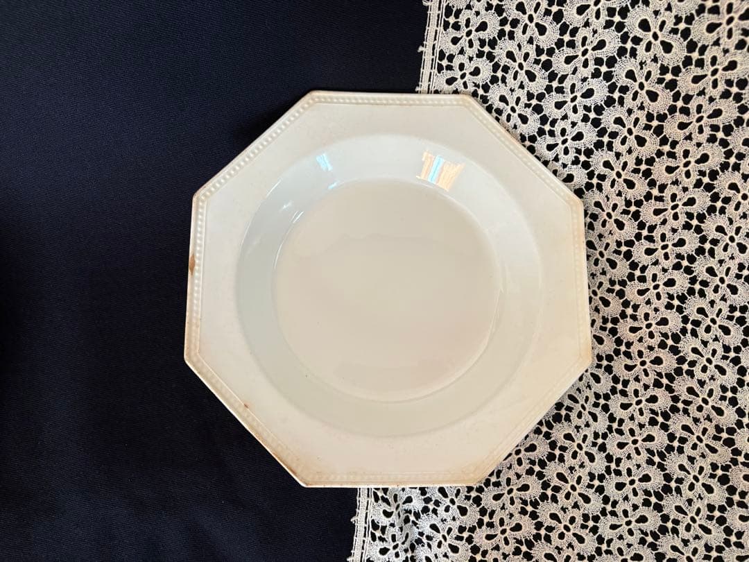 クレイユモントロー窯 オクトゴナル 深皿プレート フランス アンティーク