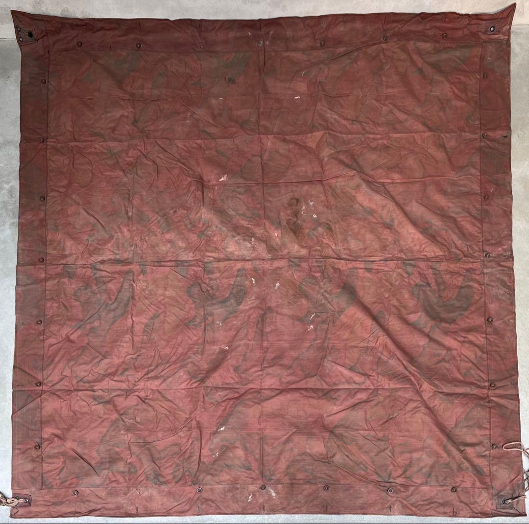 ②1950年 デッドストック イタリア軍幕 タープ テント サンマルコ迷彩 実物