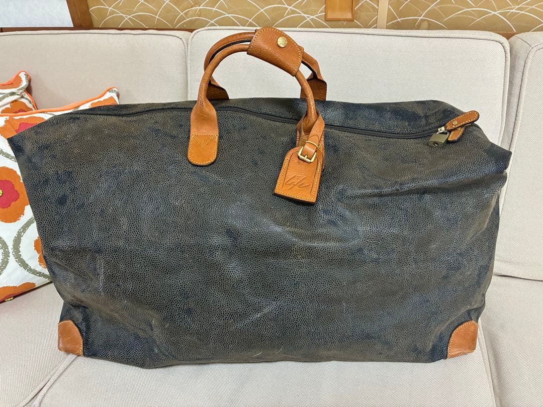 BRIC'Sブリックス　レザー ボストンバッグ　イタリア　大容量　シボ革　レトロ