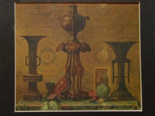 ラグ―ザ・玉、【古器物写生画】、希少な額装用画集より