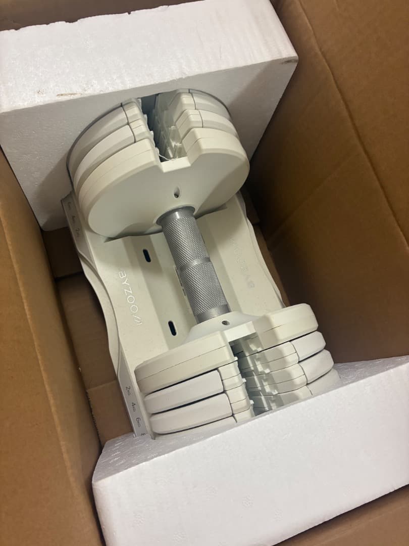 BYZOOM 可変式ダンベル PURE SERIES ホワイト 10kg × 2