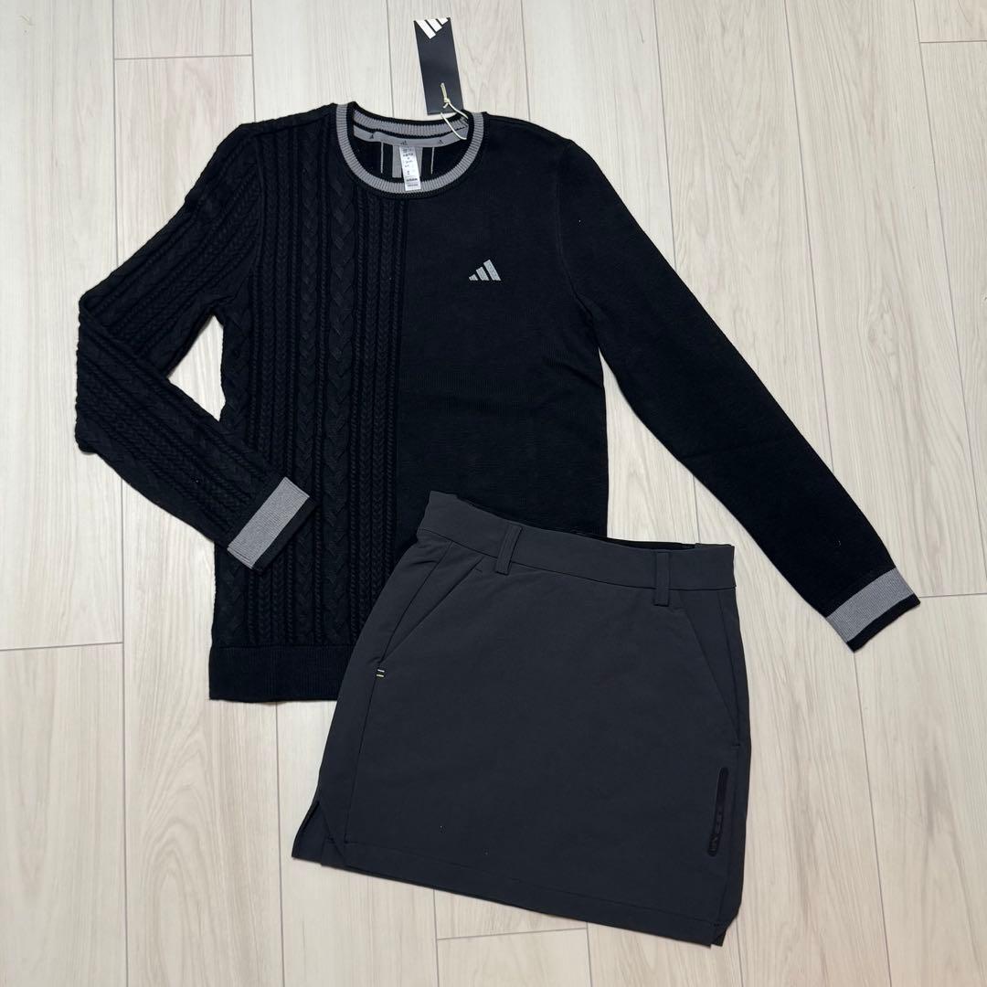 新品 アディダス ゴルフ セットアップ レディース 長袖 セーター スカート