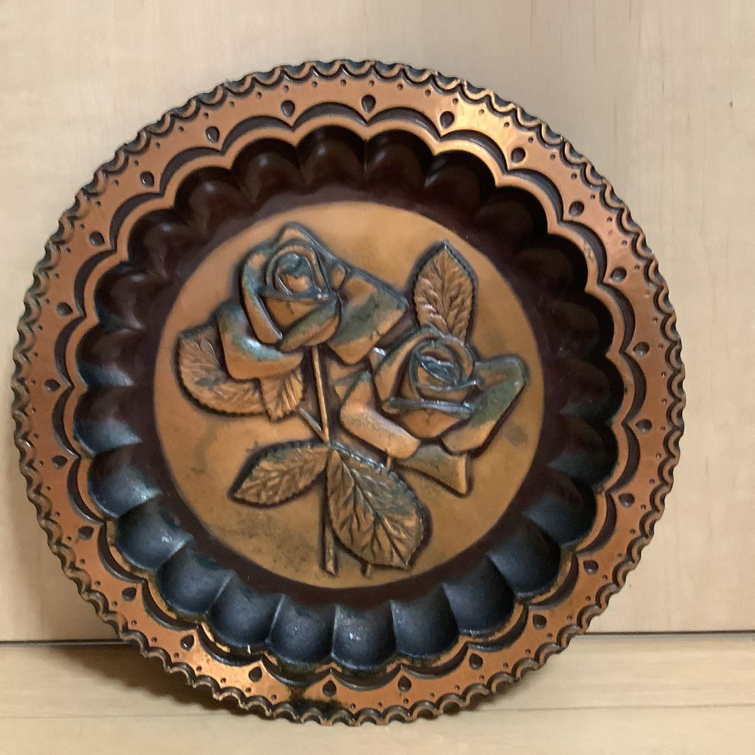 イタリア製　ｐｌｕｍ社　薔薇　バラ　壁掛けプレート　アンテイーク飾り皿素敵