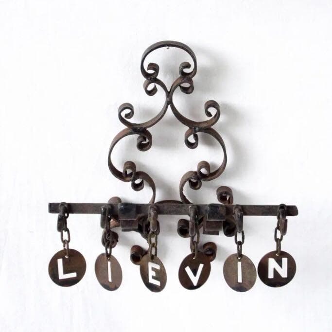 壁掛け6連フック　キーフック　アンティーク　フランス　鉄製