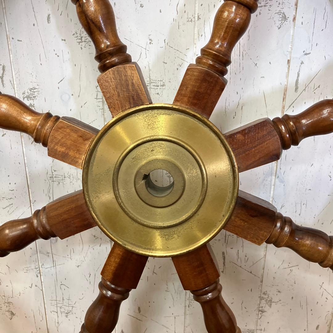A-1 木製 船の舵輪 8本ハンドル マリンインテリア 操舵輪 ラット ハンドル