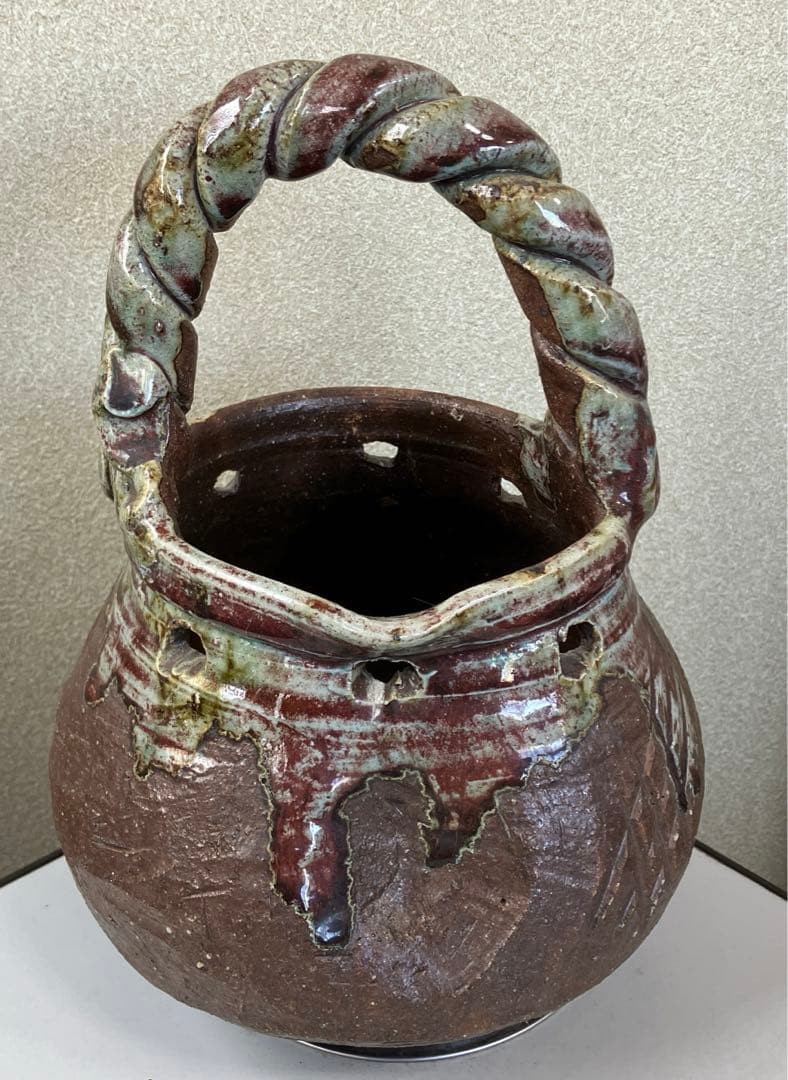 伊賀焼　古伊賀　花瓶　インテリア手芸品