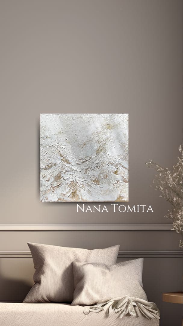 山/和風/禅/絵画/アート/抽象画/モダン/ホテル/内装/海外/白/ゴールド