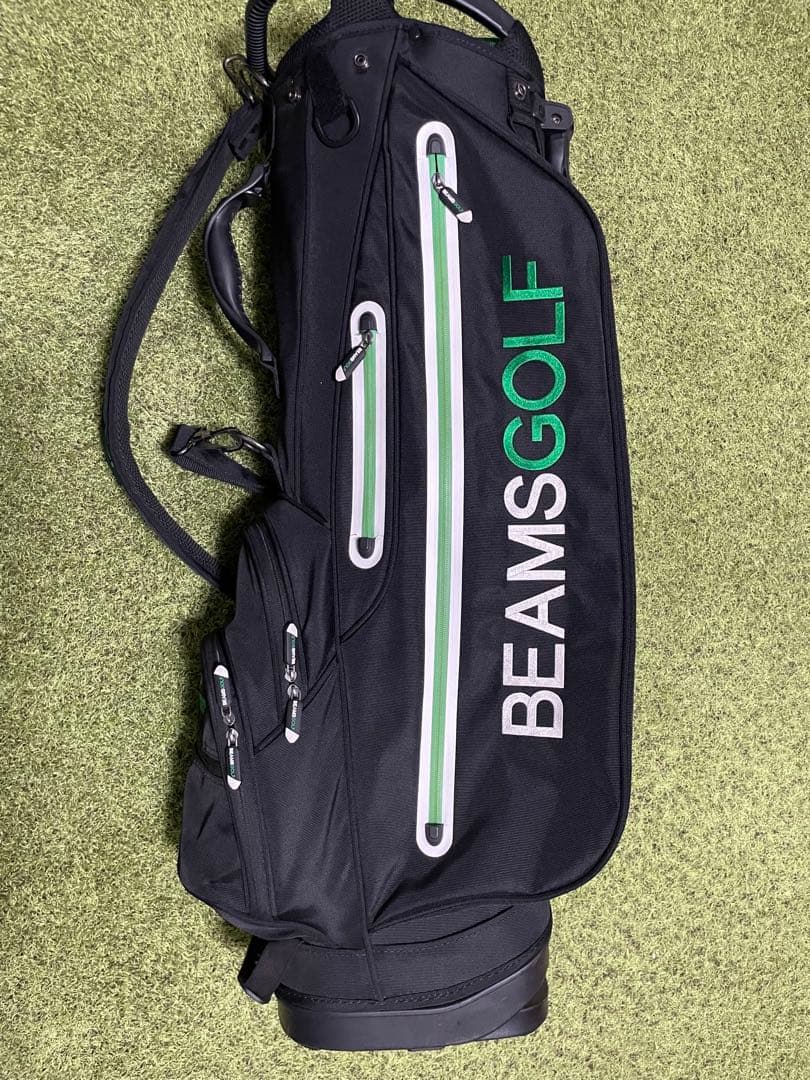 BEAMS GOLF キャディバッグ ブラック/グリーン