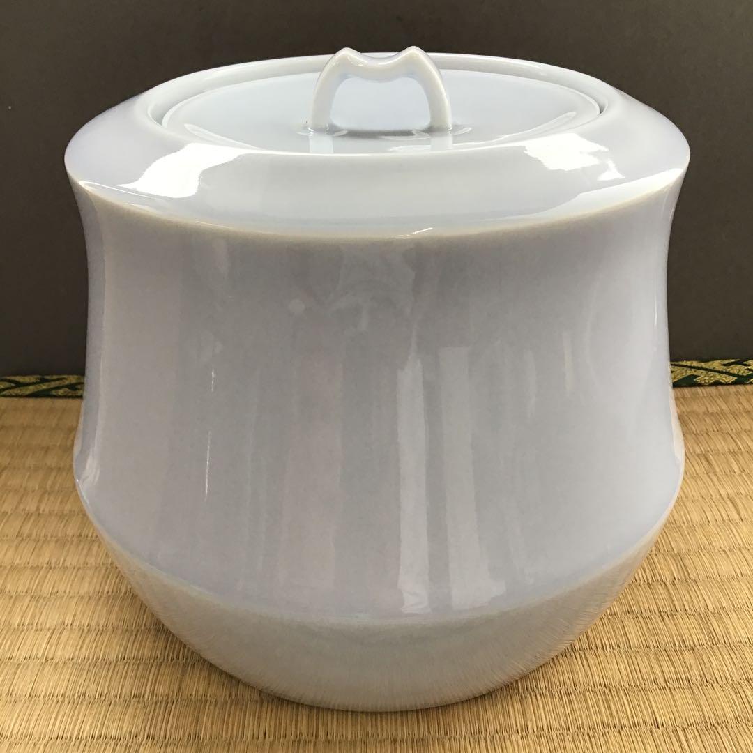 茶道具　天晴釉水指　素山窯　長江惣吉(曜変天目で有名作家)栞　共箱　S178MS