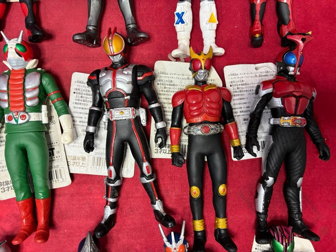 タグ付き 仮面ライダー 20体 まとめ売り ソフビ 1号 クウガ 龍騎 ファイズ