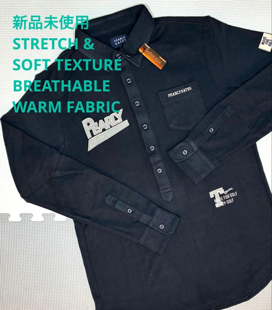 パーリーゲイツ ストレッチカノコ スムースピーチ長袖ポロシャツ（D.NAV／5）