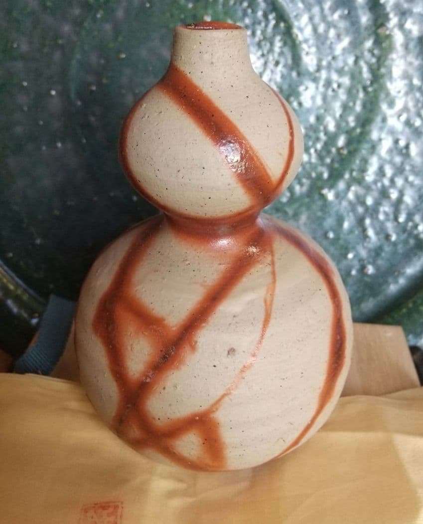 【備前焼】緋襷瓢徳利　山本出