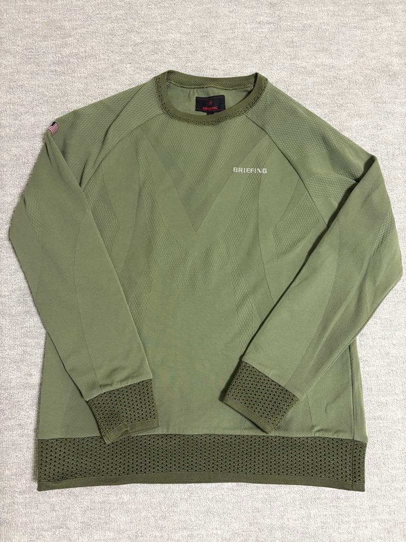 【未使用タグ付き】ブリーフィングゴルフ Wラッセル クルーネック M