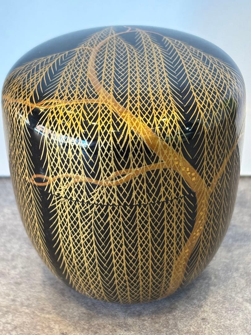 茶道具 柳蒔絵 芽柳中棗 棗 共箱