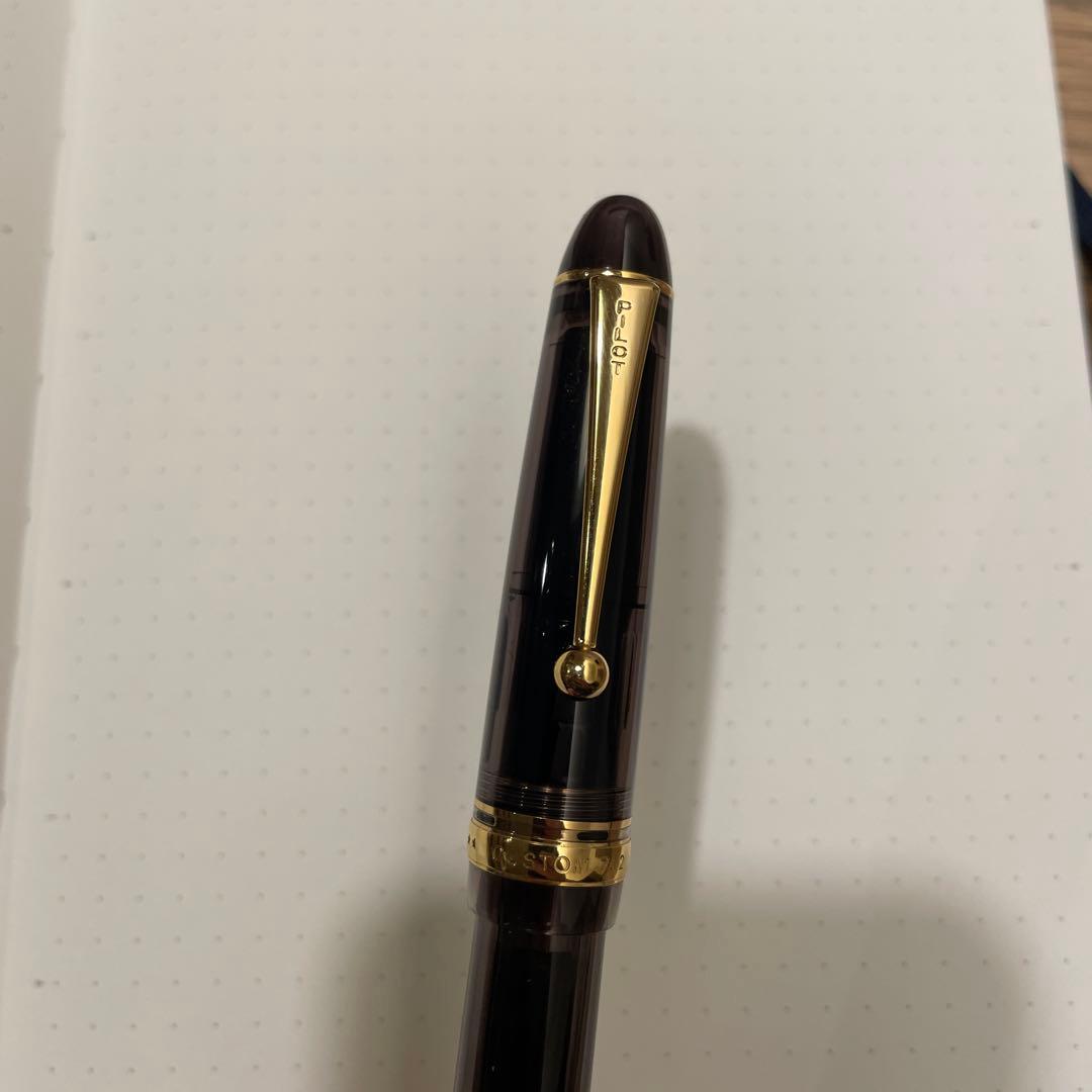 パイロット　カスタム742 モダナイズド　ブラウン　字幅FM 中細字