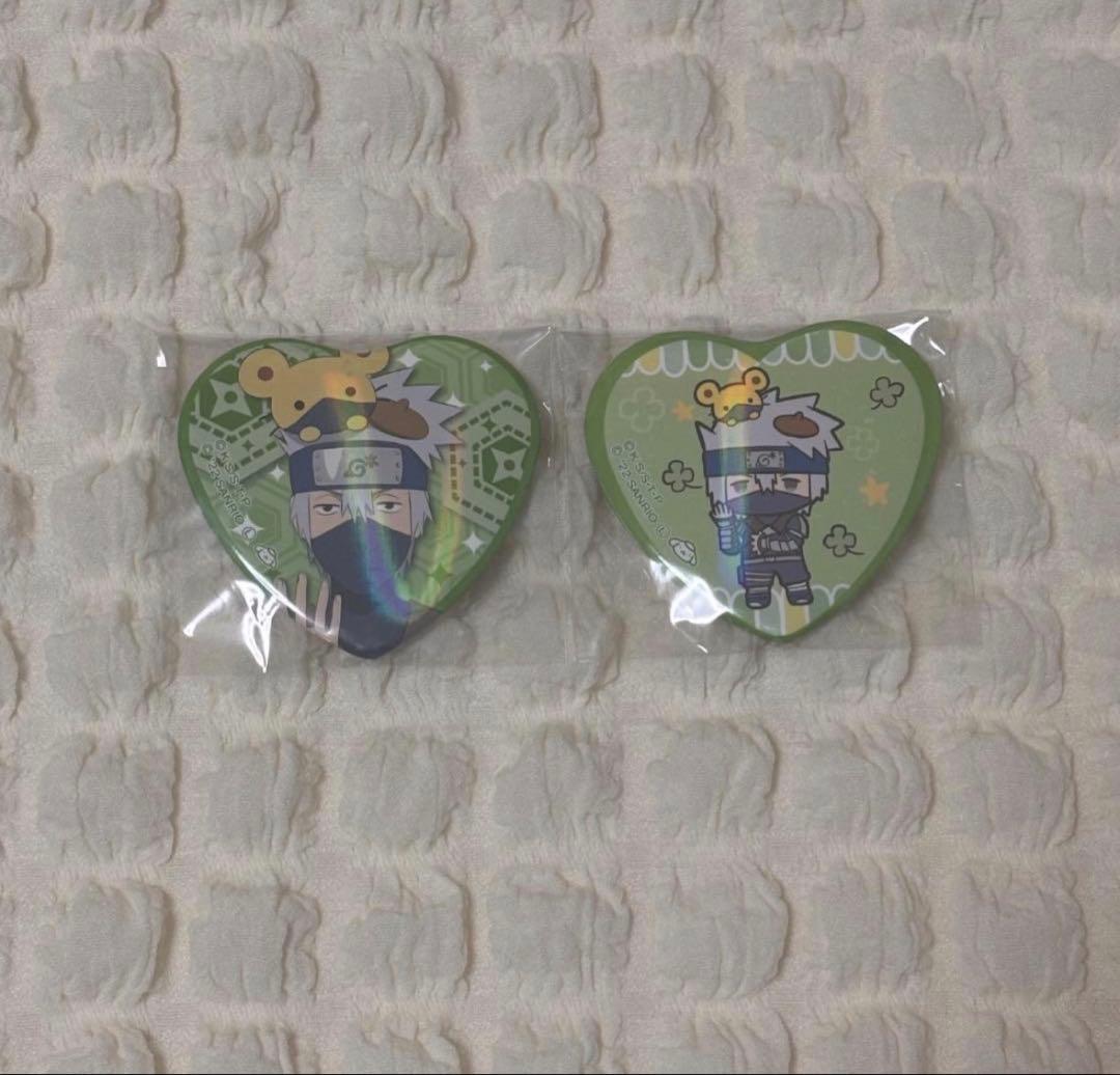 NARUTO サンリオ ぴえろ ハート缶バッジ カカシ