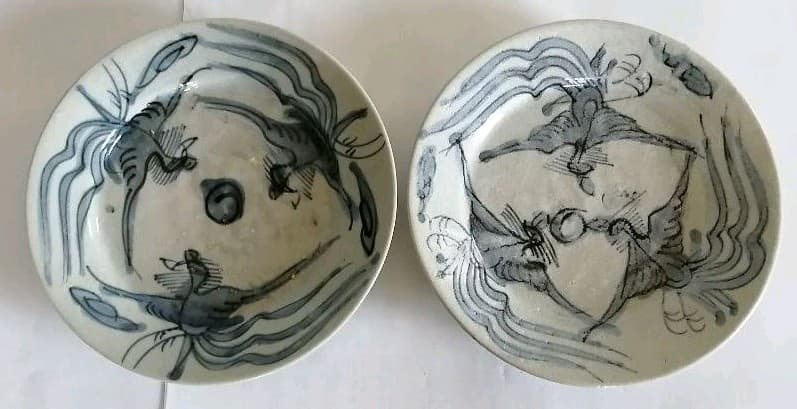 明末〜清初　鳳凰青華(染付)5客