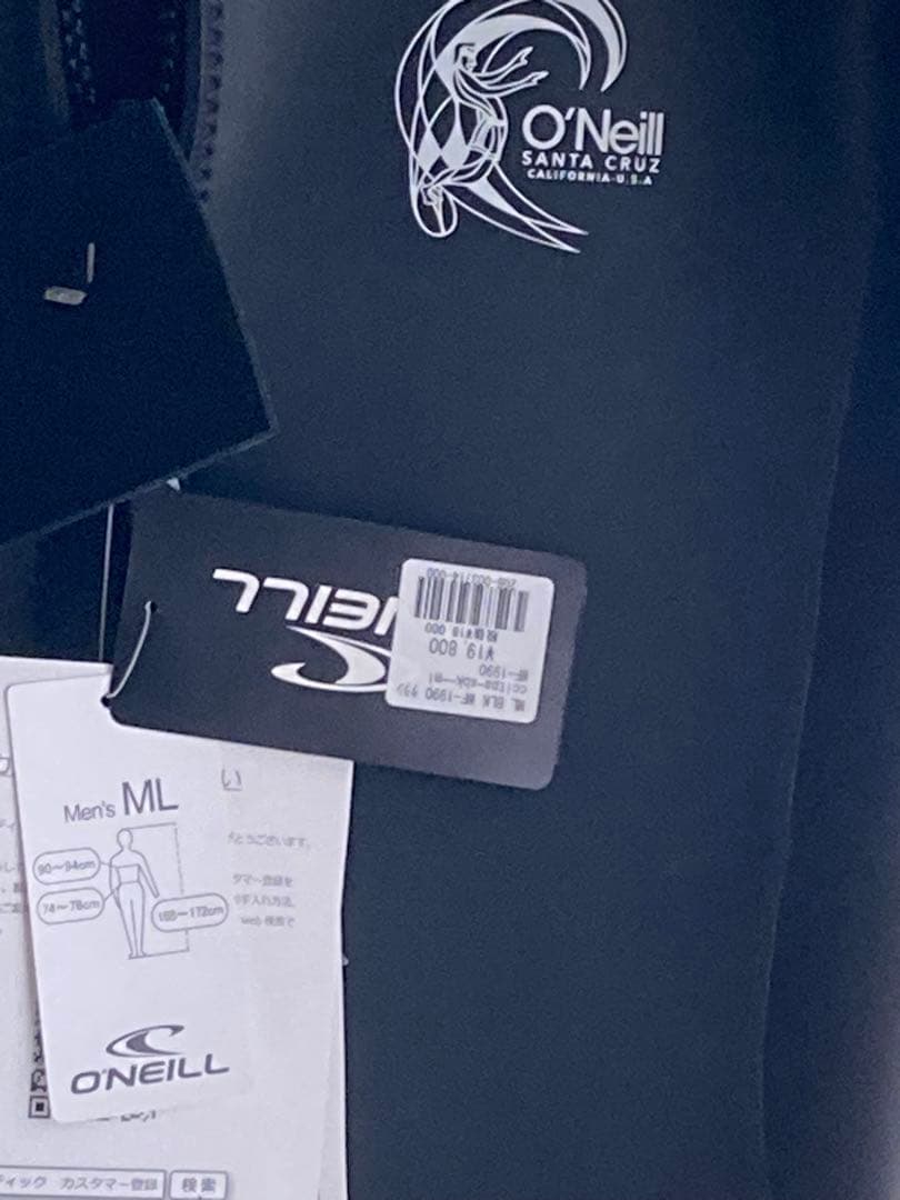 新品未使用 タグ付O'Neill ブラック タッパー フロントジッパー