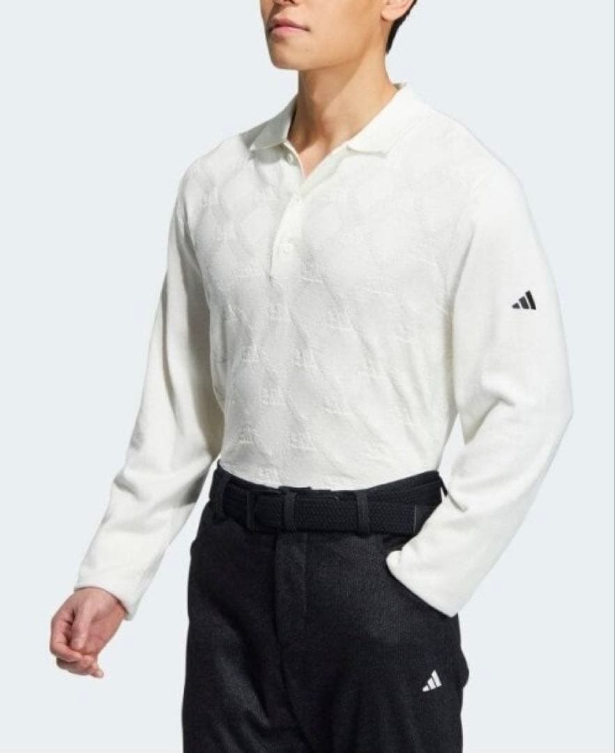 送料無料 新品 adidas GOLF アーガイル柄セーター ポロ M WT