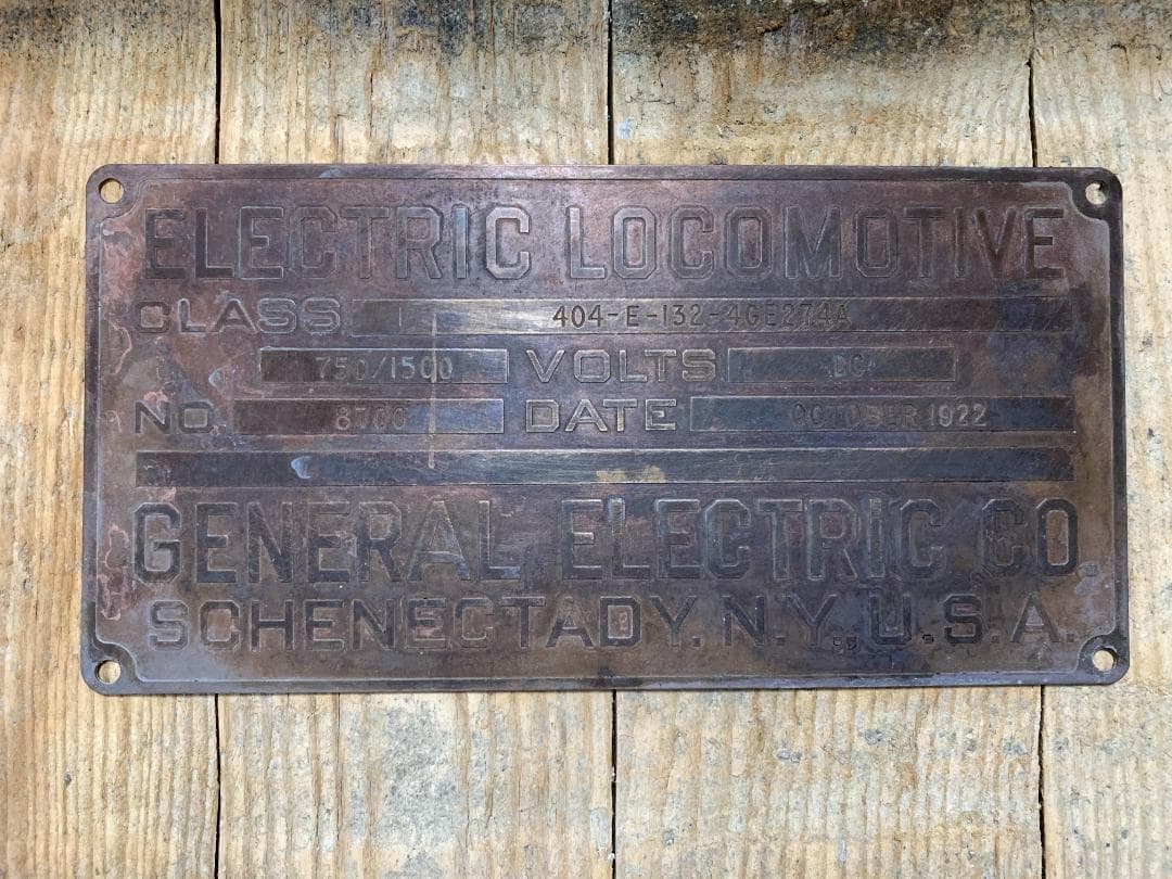 GE ブラス真鍮プレート サインプレート　銘板 銘盤 インダストリアル