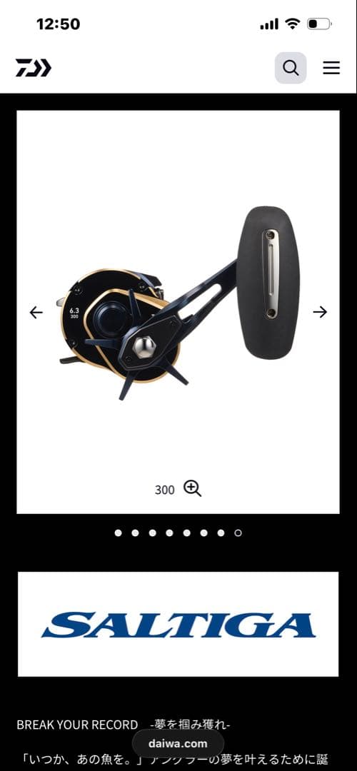 ソルティガ300 L用ハンドル　ジギング　パワーハンドル