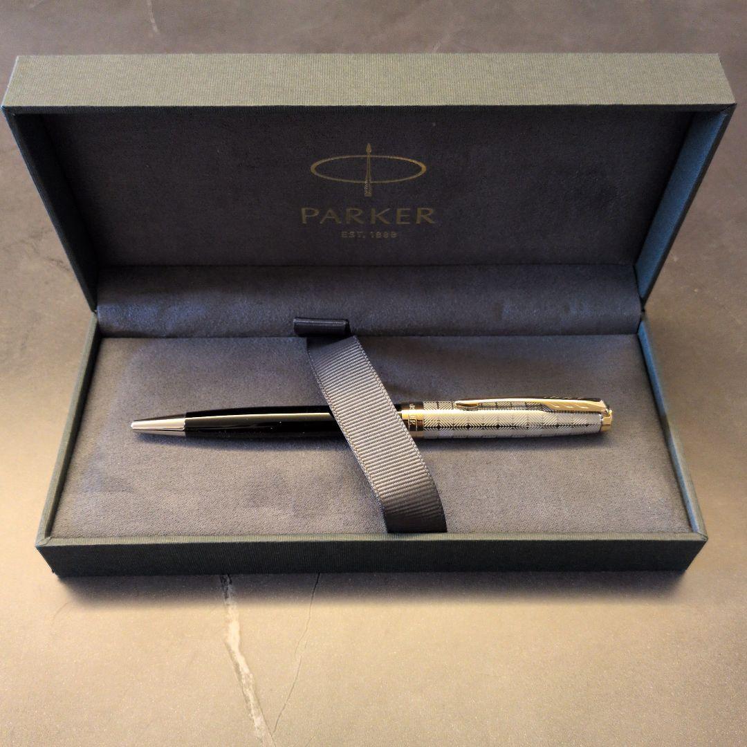 【未使用・送料込】パーカーソネットPRM メタル＆ブラックGTボールペン