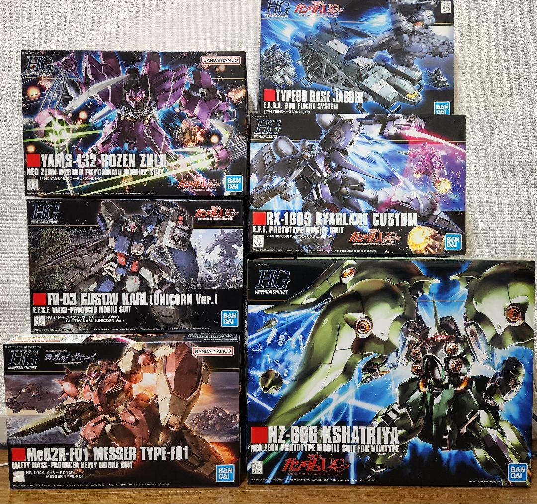 HGガンプラセット 6種（UC、ハサウェイ中心）