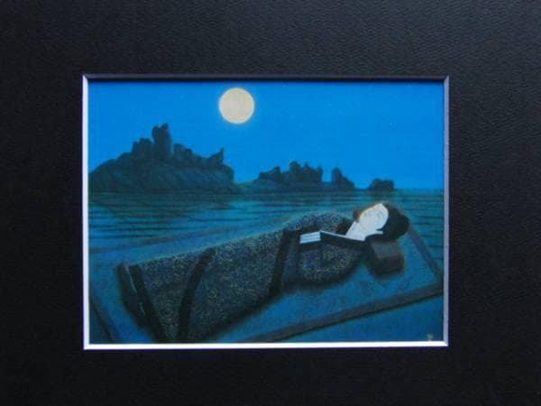 平山郁夫、善国妃子、希少画集画、新品高級額装付