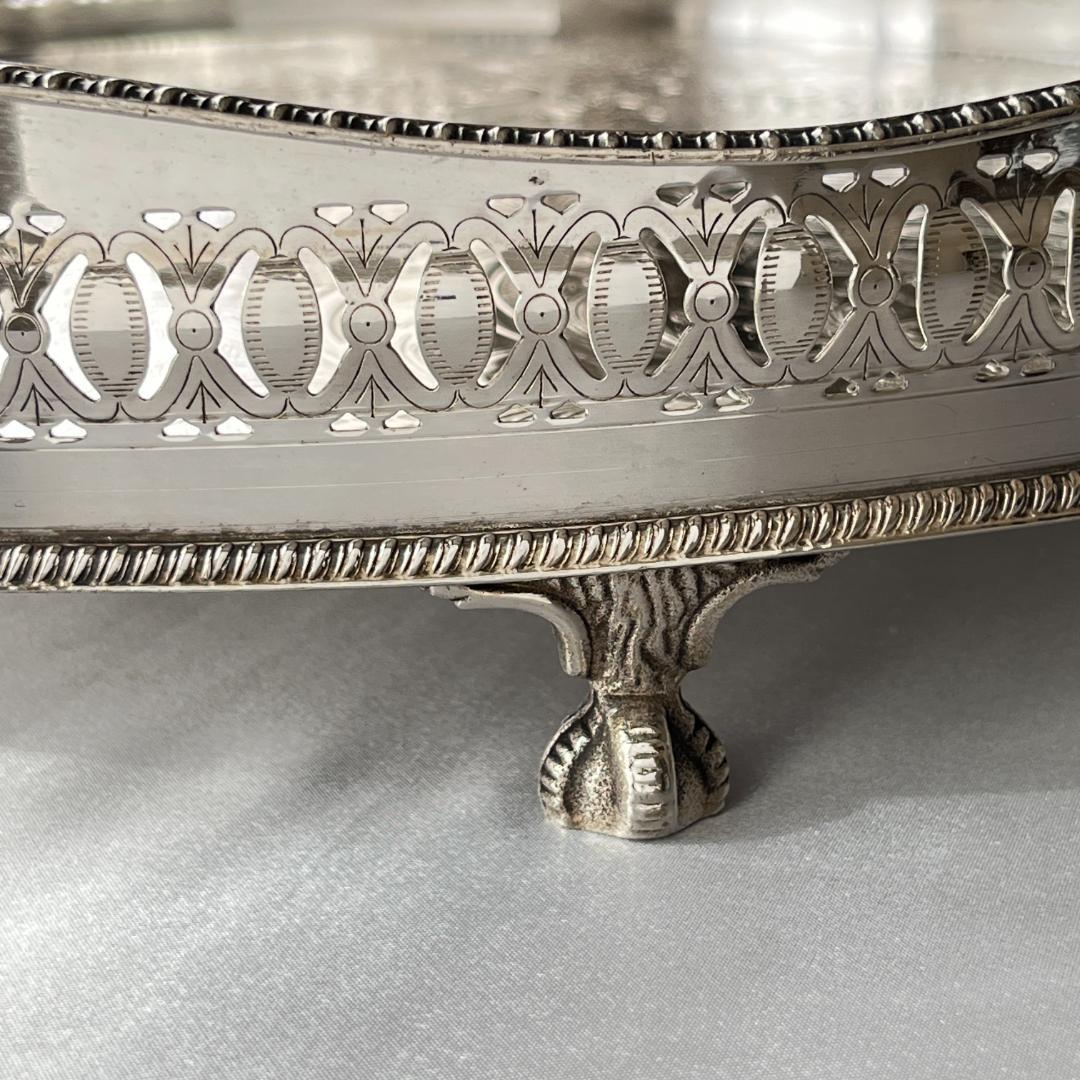 【英国】 透かしのギャラリートレー 41cm　 クロウフット 大盤！！